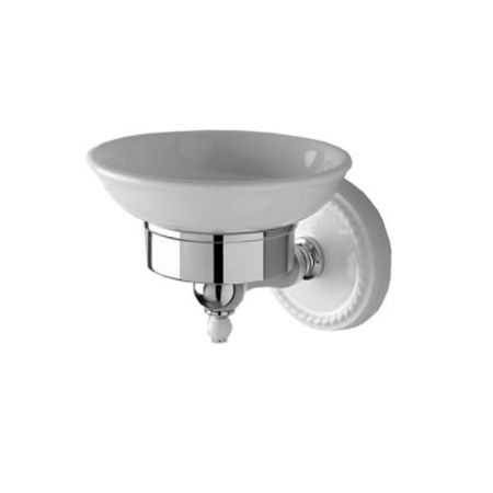 Devon DOROTHY мыльница (керамика белая) настенная, держатель цвет: хром/белый, артикул DOR401CR