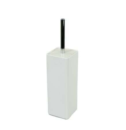 Stil Haus Living, напольный керамический ёрш, цвет хром - белый матовый - белая керамика, артикул LV12A(03)