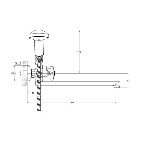 Смеситель для ванны G.Lauf QMT7-B722, хром