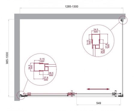 LUCE-AH-1-110/90-C-Cr Душевой уголок, артикул LUCE-AH-1-110/90-C-Cr