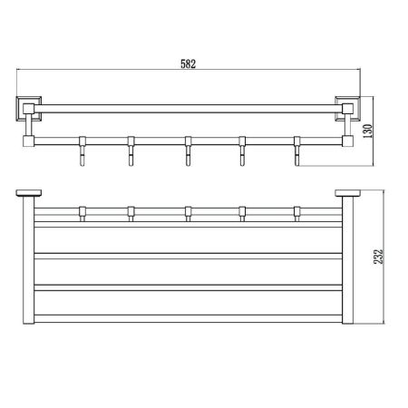 Полка для полотенец Savol S-609544, хром, артикул S-609544