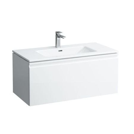 Laufen PRO S комплект: шкафчик с раковиной, 1000х500х460 мм, с раковиной Slim 1000 мм, 1 внутренний ящик, вкл.органайзер для ящика, белый матовый, артикул 8.6096.6.463.104.1