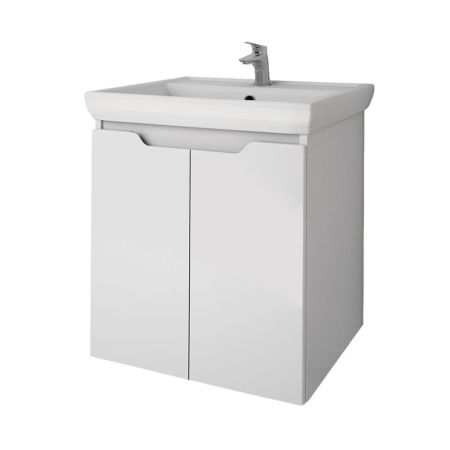 Тумба с раковиной подвесная Dreja Q Plus (D) 55 см, белый, артикул 99-1008-com
