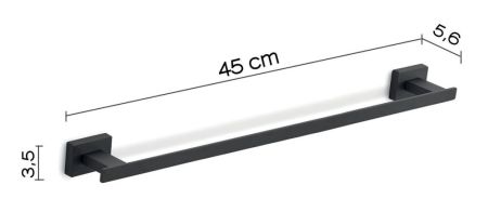 Gedy Atena, полотенцедержатель, длина 45 см, цвет черный матовый, артикул 4421/45(14)