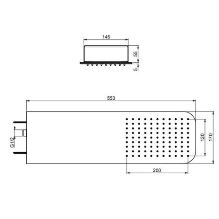 FIMA|Carlo Frattini Wellness Верхний душ 553х170 мм., настенного монтажа, цвет хром, артикул F2628CR