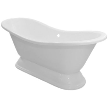 Ванна из искусственного камня Эстет Бостон 180x74 на подиуме Белая