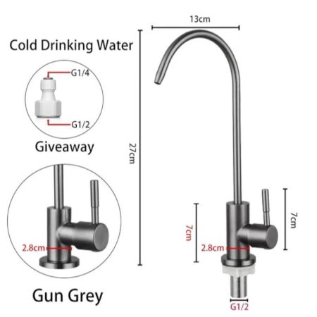 Кран для питьевой воды Fmark F-SL-Q222, графит