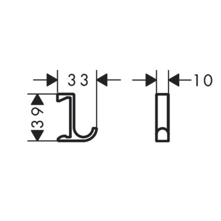 Крючок, Hansgrohe, WallStoris, ширина, мм-10, глубина, мм-33, высота, мм-39,  комплекте-2 шт, тип установки-на штанге кликом, материал-пластик, цвет-чёрный матовый, артикул 27929670