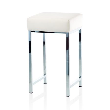 Decor Walther DW 64 Табурет 30x30x52cм, цвет: хром / белый, артикул 0502804