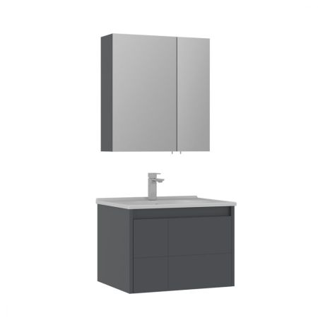 Тумба с раковиной ORKA Likya 65 подвесная, антрацит матовый, артикул 5002493