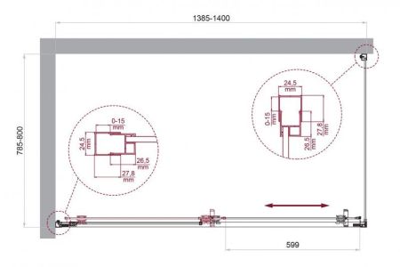 LUCE-AH-1-110/90-C-Cr Душевой уголок, артикул LUCE-AH-1-110/90-C-Cr