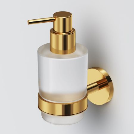 A85A36999 X-Joy, Стеклянный диспенсер для жидкого мыла с настенным держателем, золото, артикул A85A36999
