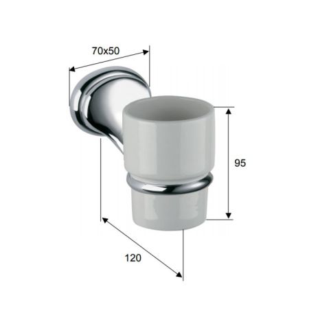 Daniel Revival Acc.B. Стакан, подвесной, керамика, белый/бронза, артикул REPB940 br 63