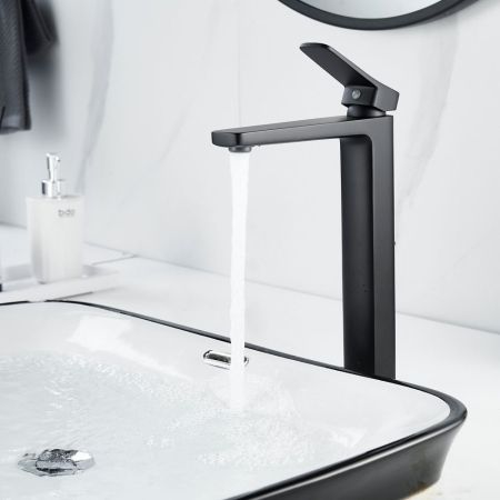 Смеситель для раковины высокий  Raffine F1199H, черный, артикул F1199H