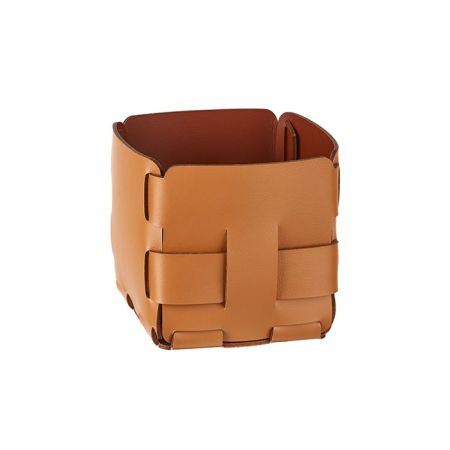 ADJ Корзинка Mini Bottega, 12x12xH13 см., цвет: коньяк/бордо, артикул 1013.09/30