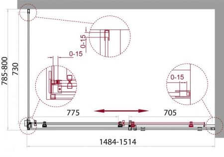 Душевой уголок BelBagno ACQUA-AH-1-130/100-C-Cr, артикул ACQUA-AH-1-130/100-C-Cr