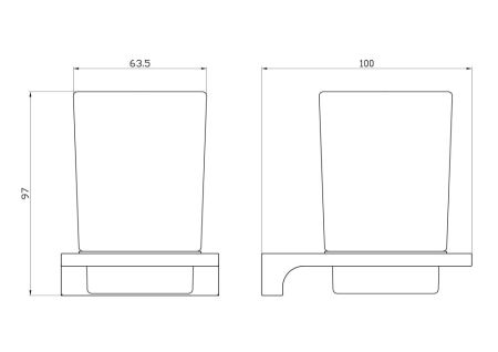 Стакан для зубных щеток с держателем WONZON & WOGHAND ECLIPSE, Темный графит (WW-9121-BGM), артикул WW-9121-BGM