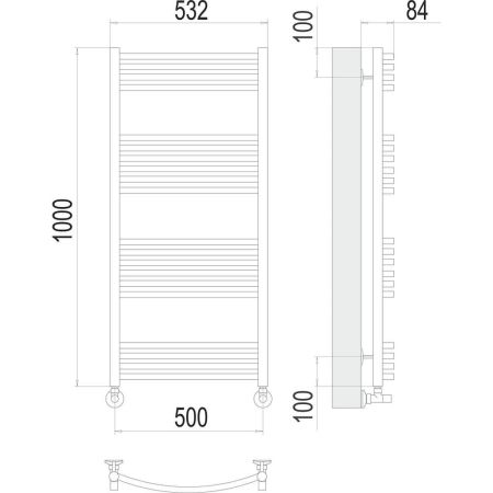Полотенцесушитель водяной Terminus Классик П22 50х120, артикул 4670078529619