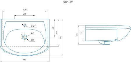 Раковина ROSA Уют 45, артикул 4620008192741