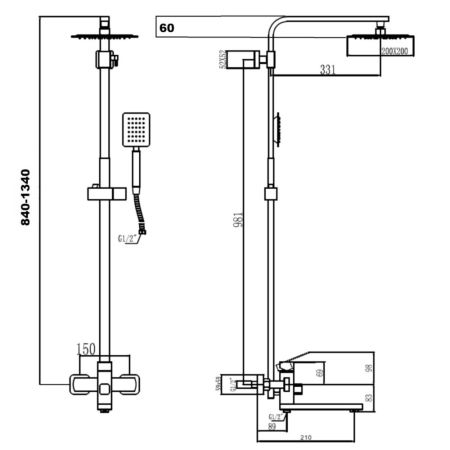 Душевая система Fmark FS8145-35, сатин, артикул FS8145-35
