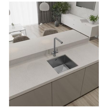 Кухонная мойка GranFest 4444, нержавеющая сталь, артикул 4444 нерж