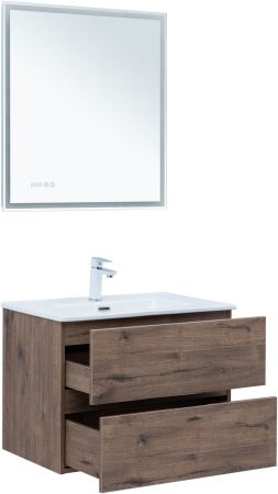 Тумба под раковину Aquanet Алвита New 70 2 ящика, дуб веллингтон табак, артикул 00334185