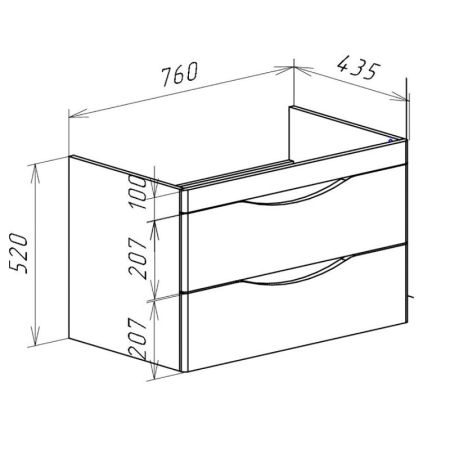 Тумба под раковину Bellezza Санриса 80 4630113180434 подвесная Орех, артикул 4630113180434