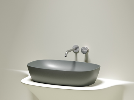Умывальник чаша накладная овальная (цвет Антрацит Матовый) Элемент (Element) 610x385x140мм, артикул CN6049MH