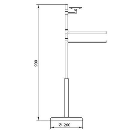 Bongio T Mix Стойка с аксессуарами напольная, 900x260 мм, цвет хром, артикул 30052CR00
