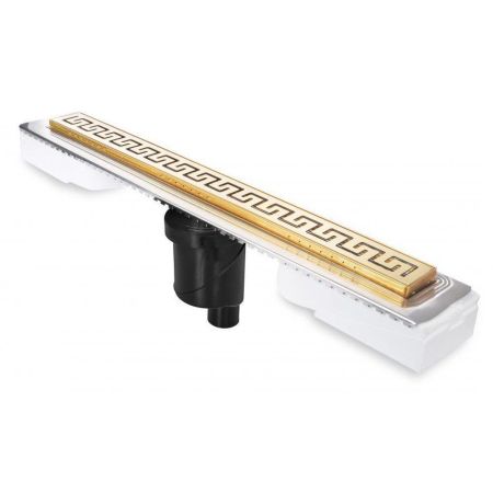 Желоб BERGES водосток В1 Antik 700, золото глянец, S-сифон D50/105 H50 вертикальный, артикул 092025