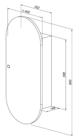 Зеркальный шкаф Aquanet Монте 40 белый, с LED подсветкой