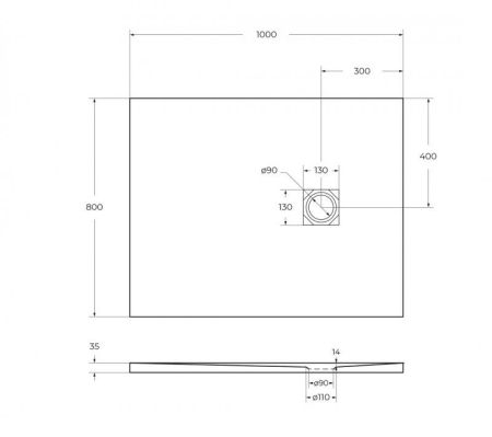 Поддон из искусственного мрамора BelBagno TRAY-MR-UNO-AH, артикул TRAY-MR-UNO-AH-120/80-35-W-CR