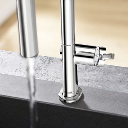 Смеситель для кухни, Hansgrohe, Talis M54, тип открывания воды-однорычажный, тип регулирования воды-керамический картридж, монтаж-на раковину/столешницу, отверстия для монтажа-1, высота, мм-339, вынос излива, мм-216, тип излива-поворотный, стандарт подвод, артикул 72806000