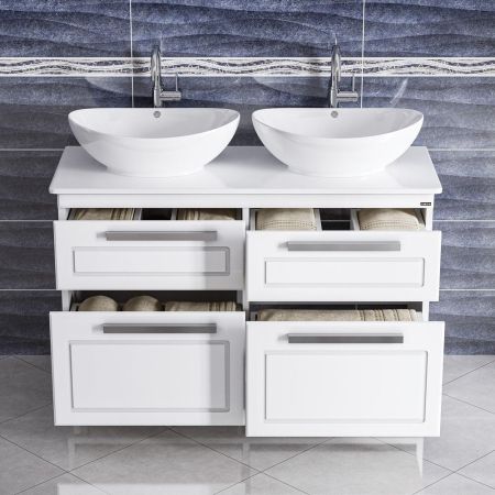 Тумба под раковину Санта Нептун 120 230010 напольная, со столешницей  ( ум. Гамма56), артикул 230010