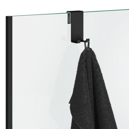 Крючок, Decor Walther, ширина, мм-110, глубина, мм-35, высота, мм-40, тип установки-на стекло душевой кабины, цвет-черный матовый, артикул 0902060