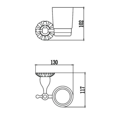 Стакан для ванной комнаты Savol S-08958C, бронза, артикул S-08958C