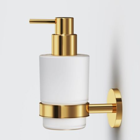 A85A36999 X-Joy, Стеклянный диспенсер для жидкого мыла с настенным держателем, золото, артикул A85A36999