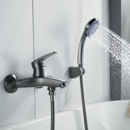 Смеситель для ванны Shevanik S5002T, оружейная сталь, артикул S5002T