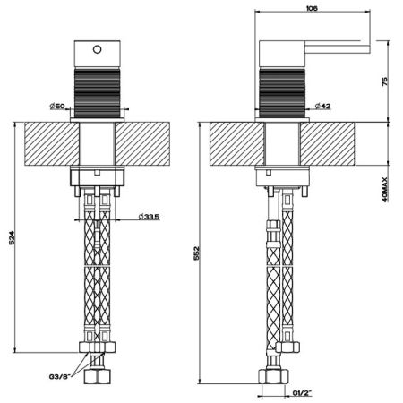 GESSI 316 Рычаг удаленного управления, цвет: brushed black metal pvd, артикул 54305#707