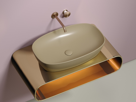 Умывальник чаша накладная овальная (цвет Капучино Матовый) Элемент (Element) 610x385x140мм, артикул CN6049MC