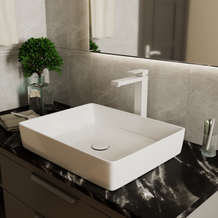 Смеситель для раковины DK высокий матовый белый Bayern.Liszt (DA1512008), артикул DA1512008