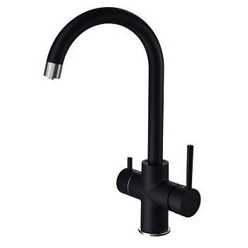 Смеситель для кухни с подключением фильтра GranFestGF-Z-5422, черный