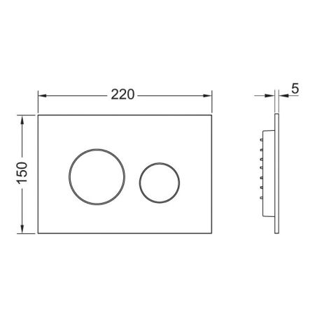 Клавиша смыва, TECE, TECEloop 2.0, для унитаза, ширина, мм-220, глубина, мм-5, высота, мм-150, тип смыва-двойной, тип управления-механический, материал-пластик, цвет-хром глянцевый, артикул 9240921
