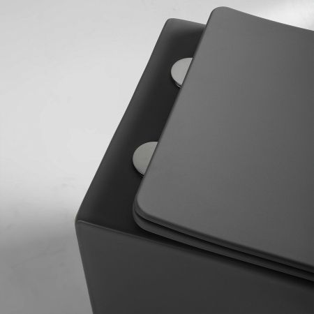 Унитаз подвесной Piatti VT1-11SMA, цвет антрацит матовый, ультратонкое soft-close сиденье, артикул VT1-11SMA