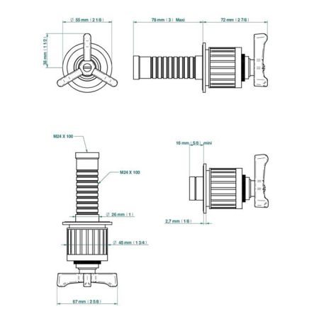THG HAMPTONS Запорный вентиль, встраиваемый в стену, внешняя часть, цвет Polished nickel
