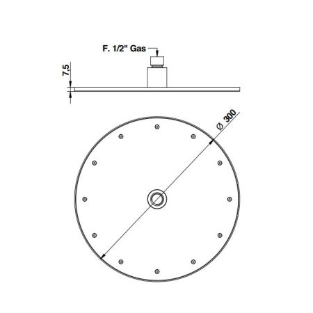 Bongio Soffioni Верхний душ , D300 мм, цвет черный матовый, артикул 00882NE00