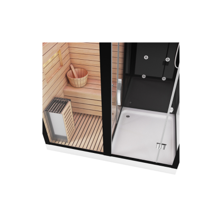 Сауна ALBANO Nero-L комбинированная 2в1 Cerutti SPA Black 1800x1100x2230 Сауна ALBANO Nero-L комбинированная 2в1 Cerutti SPA Black 1800x1100x2230