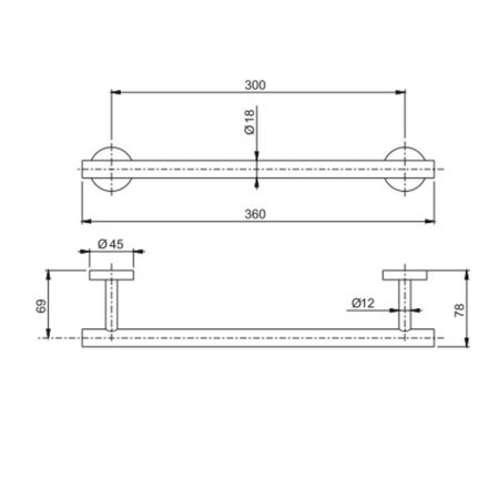 Fima Carlo Frattini Spillo Steel Полотенцедержатель 30см., подвесной, цвет: нержавеюшая сталь, артикул F6090/30INOX