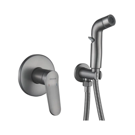 Гигиенический душ со смесителем Shevanik S4305T, оружейная сталь