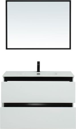 Комплект мебели для ванной De Aqua Ариетта NEW 100 белый матовый